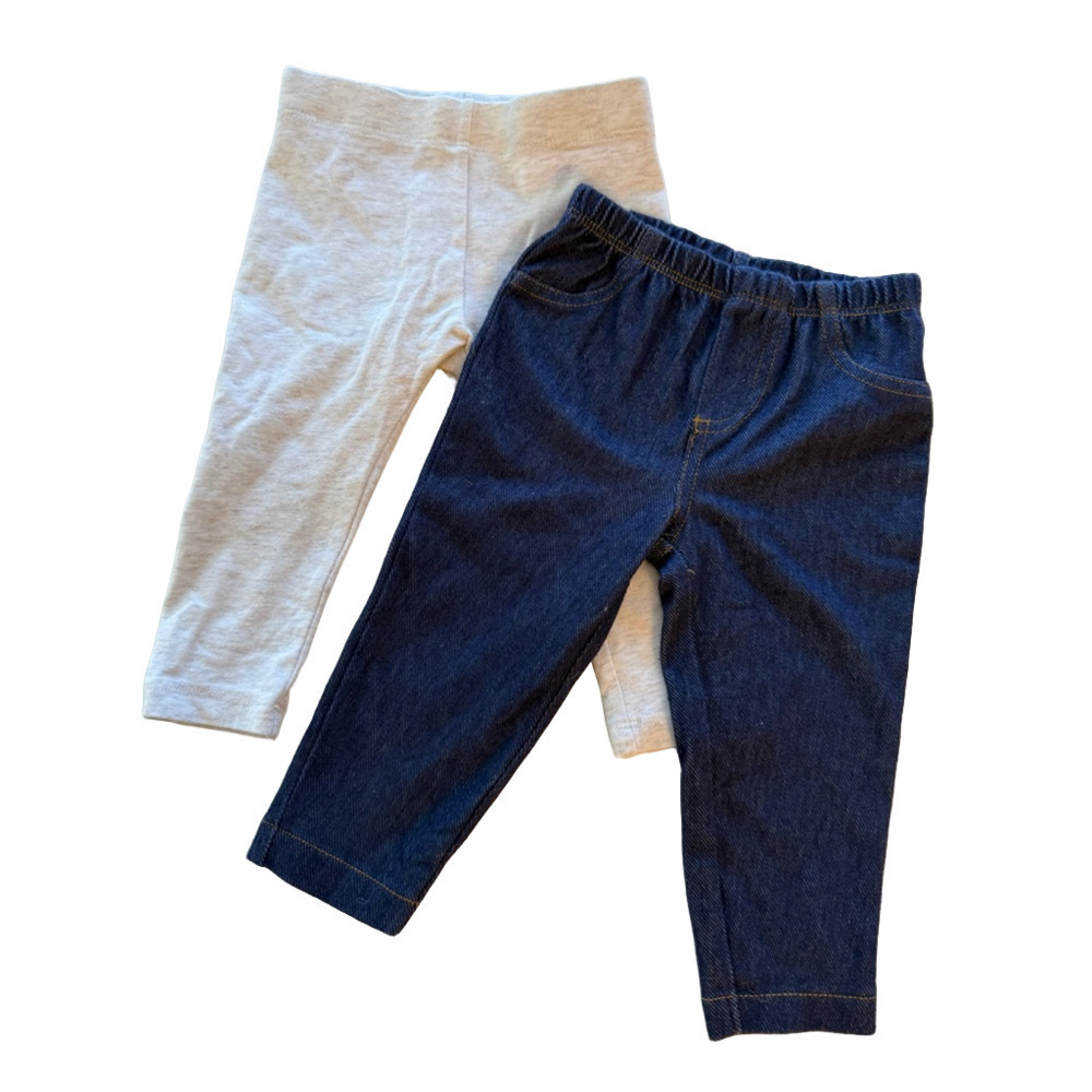 Pack of two Baby Carter's & George Leggings 9M & 6-12M Blue & Beige